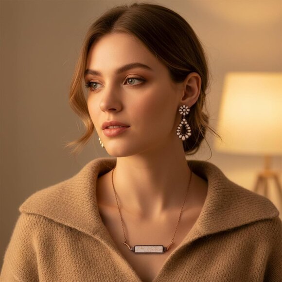 3 Pcs Rustic Western Jewelry for Women Cowgirl Jewelry Set Turquoise Necklace Ea - Picture 6 of 6